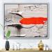 East Urban Home Red Wave on Broken White Background - Painting Print on Canvas Canvas, Wood in Gray/White | 36 H x 46 W x 1.5 D in | Wayfair