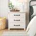 Gracie Oaks Zaniaya 3-Drawer Nightstand in Whitewashed Wood in Brown/White | 28 H x 28 W x 17 D in | Wayfair A4B2456965AB4382A647A32702520A25