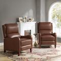 Lark Manor™ Beecher 28.75" Wide Club Recliner Faux Leather/Genuine Leather/Water Resistant in Brown | 42 H x 28.75 W x 37 D in | Wayfair