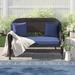 Bay Isle Home™ Armbruster 51" Wide Wicker Loveseat w/ Cushions Wicker/Rattan in Blue | 36 H x 51 W x 28 D in | Outdoor Furniture | Wayfair