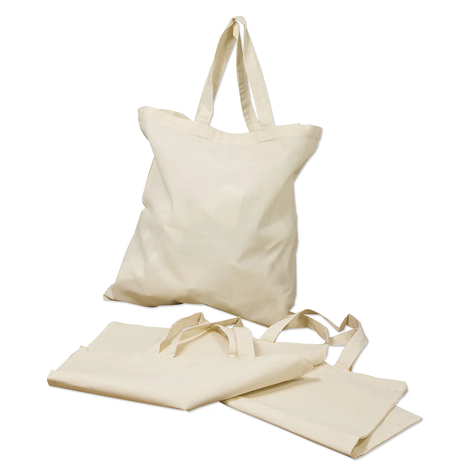 Tote bag, écru naturel, 38 x 42 cm, 3 pièces