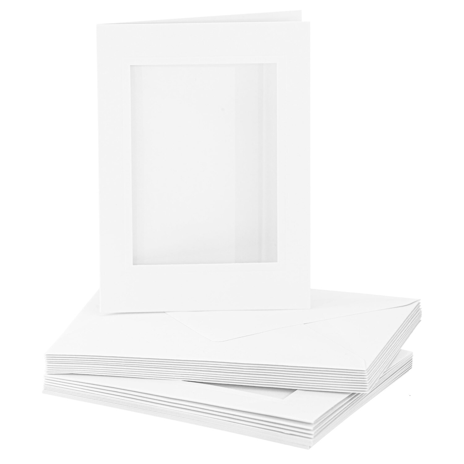 Cartes passe-partout rectangulaires, blanc, A6/C6, 10 pièces