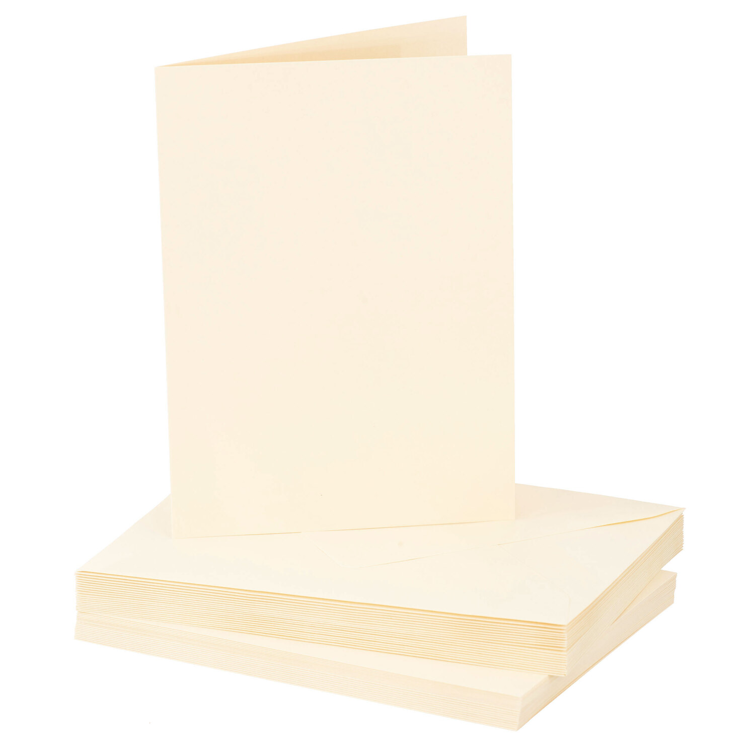 Cartes doubles et enveloppes, crème, A5, 20 pièces de chaque