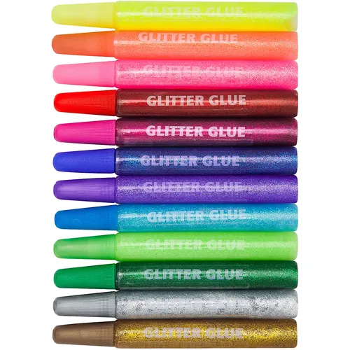 Colle à paillettes ""glitter-glue"", 12 couleurs