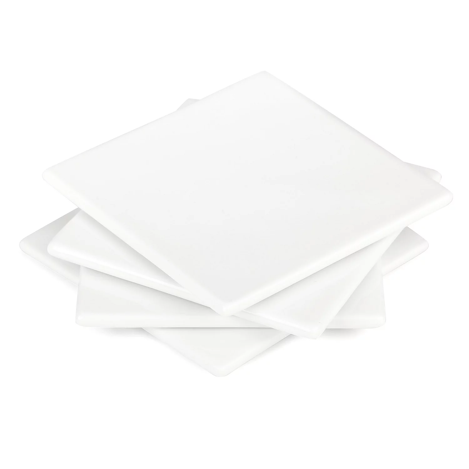 buttinette Dessous de plat, blanc, 9,5 x 9,5 cm, 4 pièces