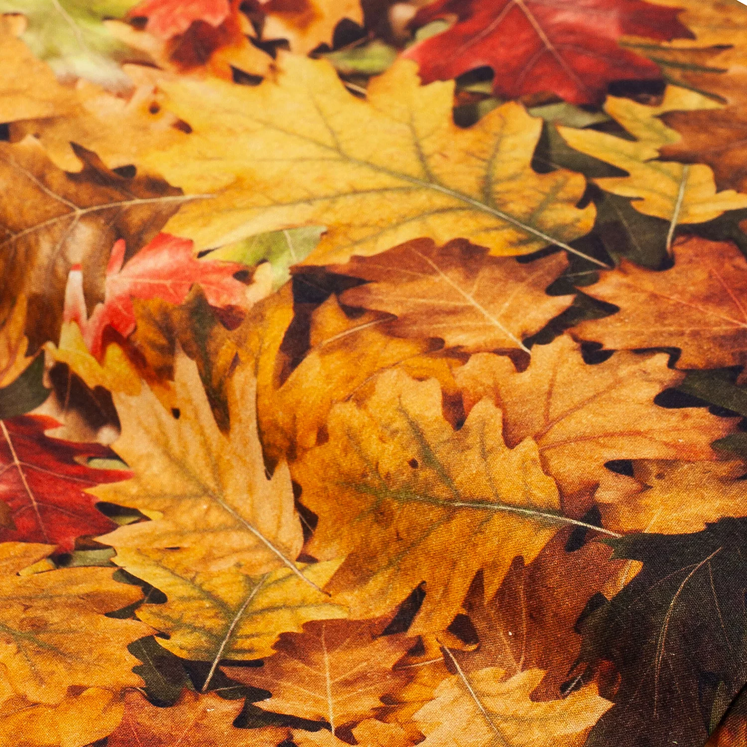 Tissu coton à impression numérique ""feuilles d'automne"", marron/coloré, série Ria