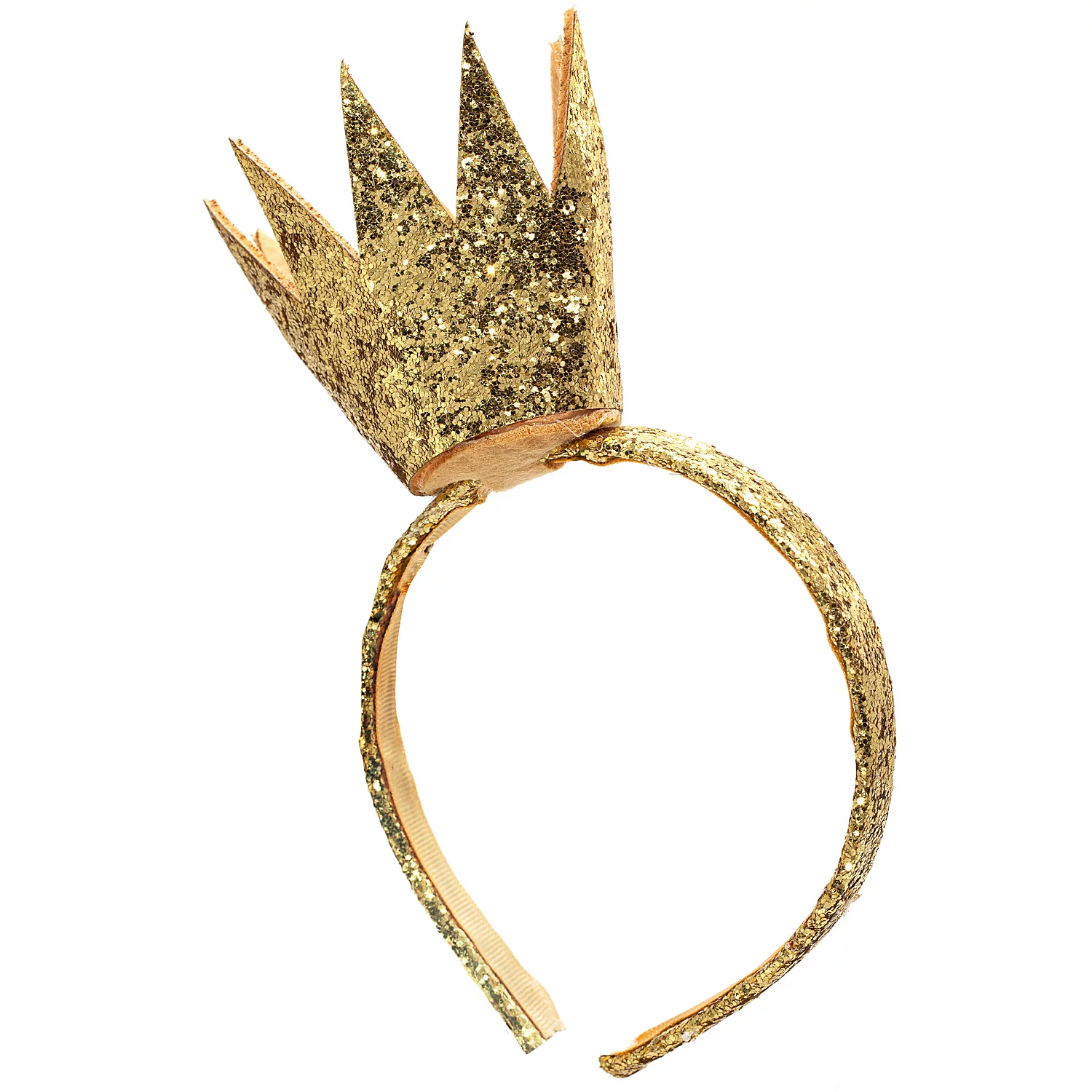 Serre-tête à paillettes "couronne", doré