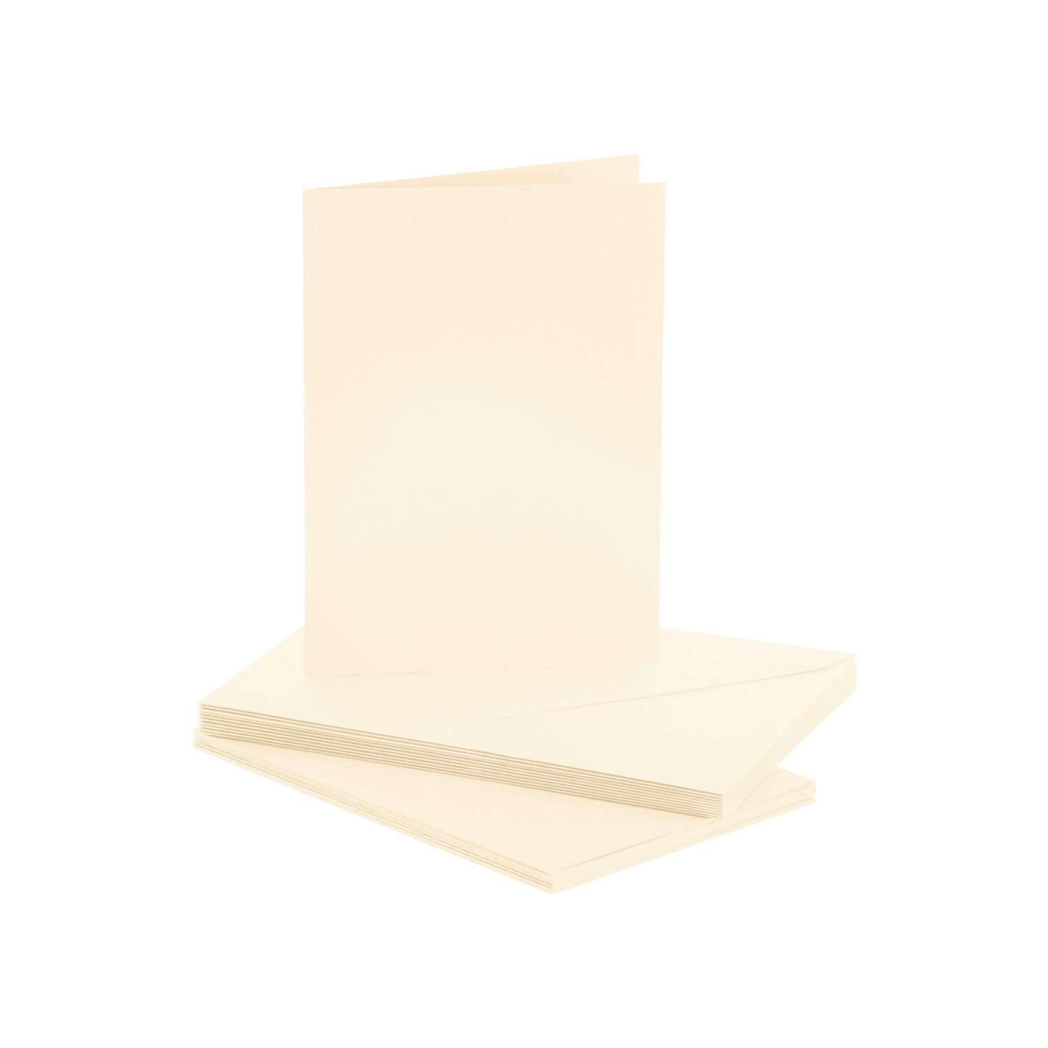 Cartes doubles et enveloppes, crème, A6/C6, 50 pièces
