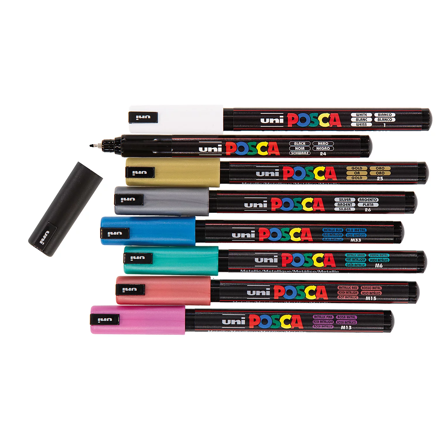 POSCA Marqueurs métalliques, extra-fin, PC1MR, 8 marqueurs