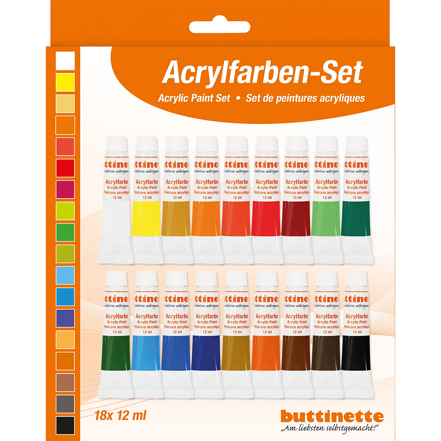 buttinette Peintures acryliques, 18x 12 ml