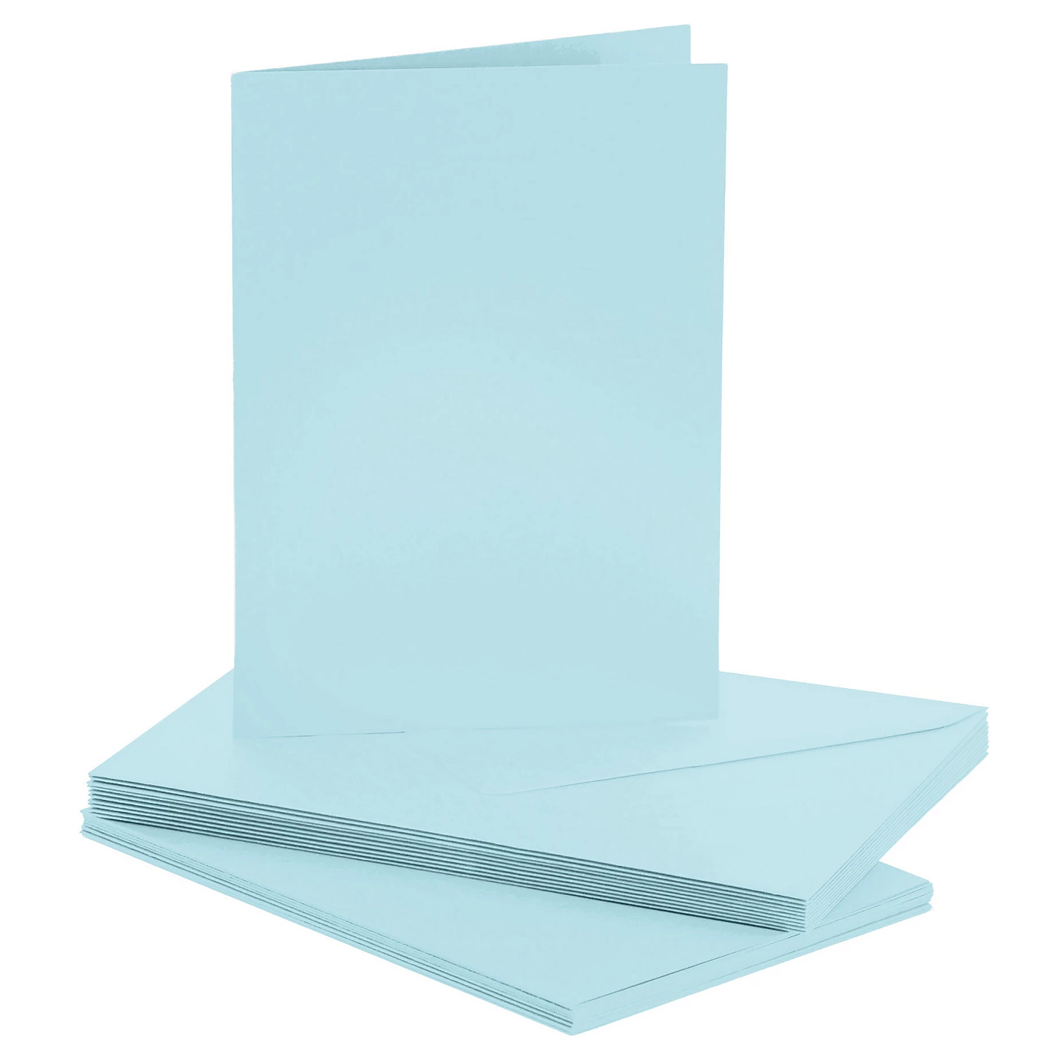 Cartes doubles et enveloppes, bleu clair, A6/C6, 10 pièces