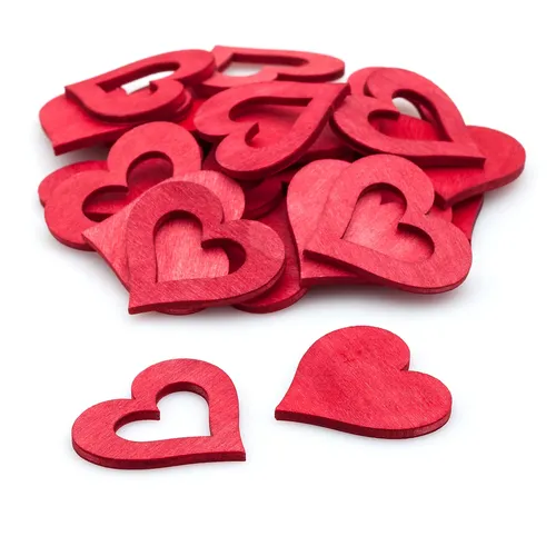 Pièces à disperser ""coeurs"", rouge, 4 cm, 24 pièces
