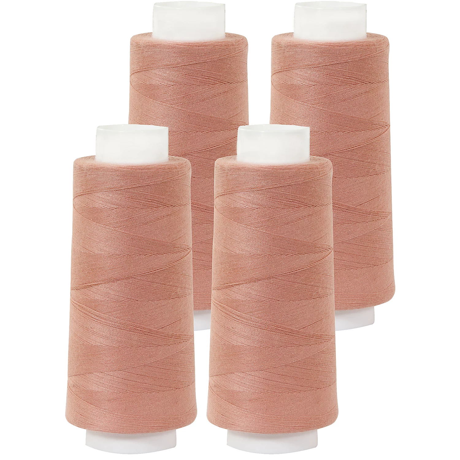 buttinette Lot de 4 bobines de fil pour surjeteuse, grosseur : 120, 2500 m, vieux rose
