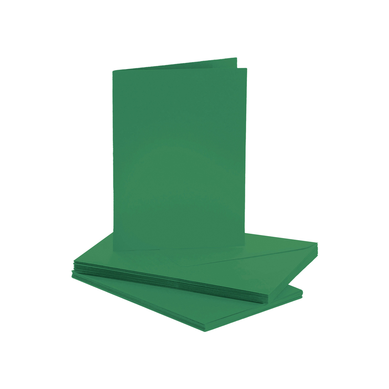 Cartes doubles et enveloppes, vert sapin, A6/C6, 100 pièces
