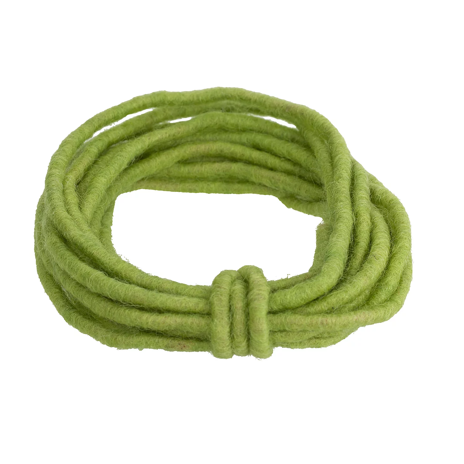 Cordelette en laine feutrée, vert clair, env. 7 mm Ø, 5 m