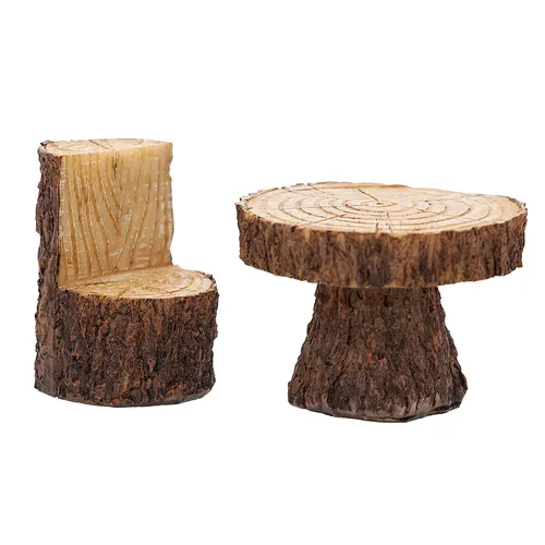 Tisch mit Stuhl in Holzoptik, 3,5–5,5 cm
