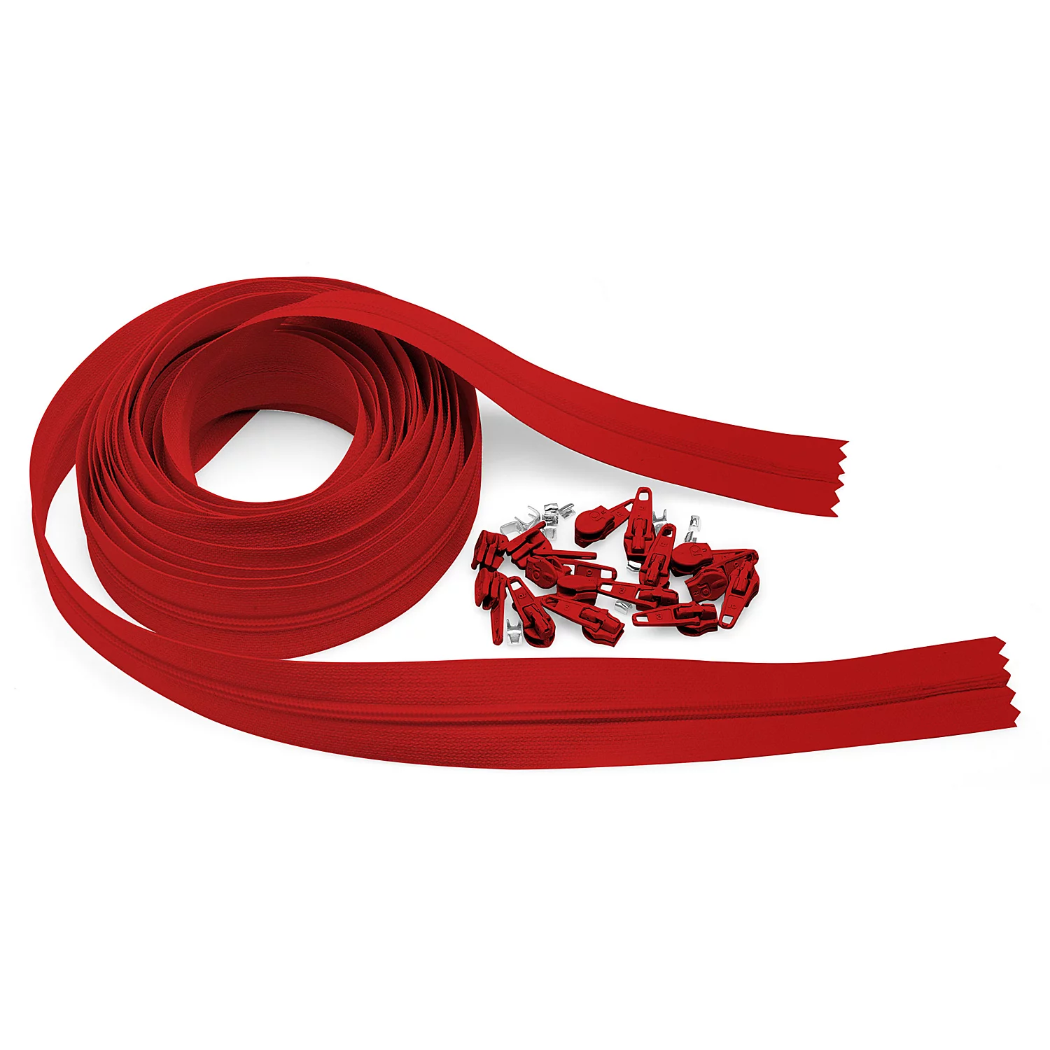 buttinette Endlosreißverschluss im Set, Spirale: 4,2 mm, 4 m, rot Image