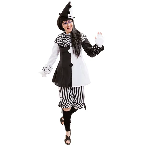 Harlekin-Kostüm Black & White für Damen