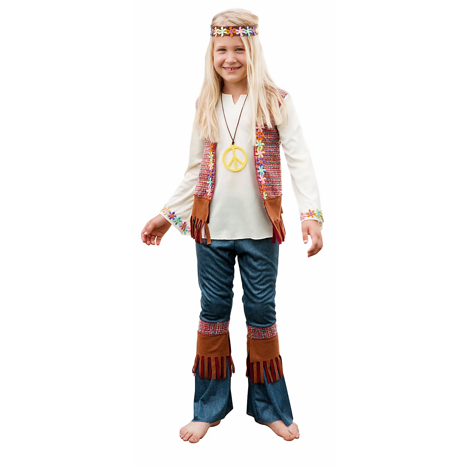 Hippie-Kostüm Love & Peace für Mädchen Image