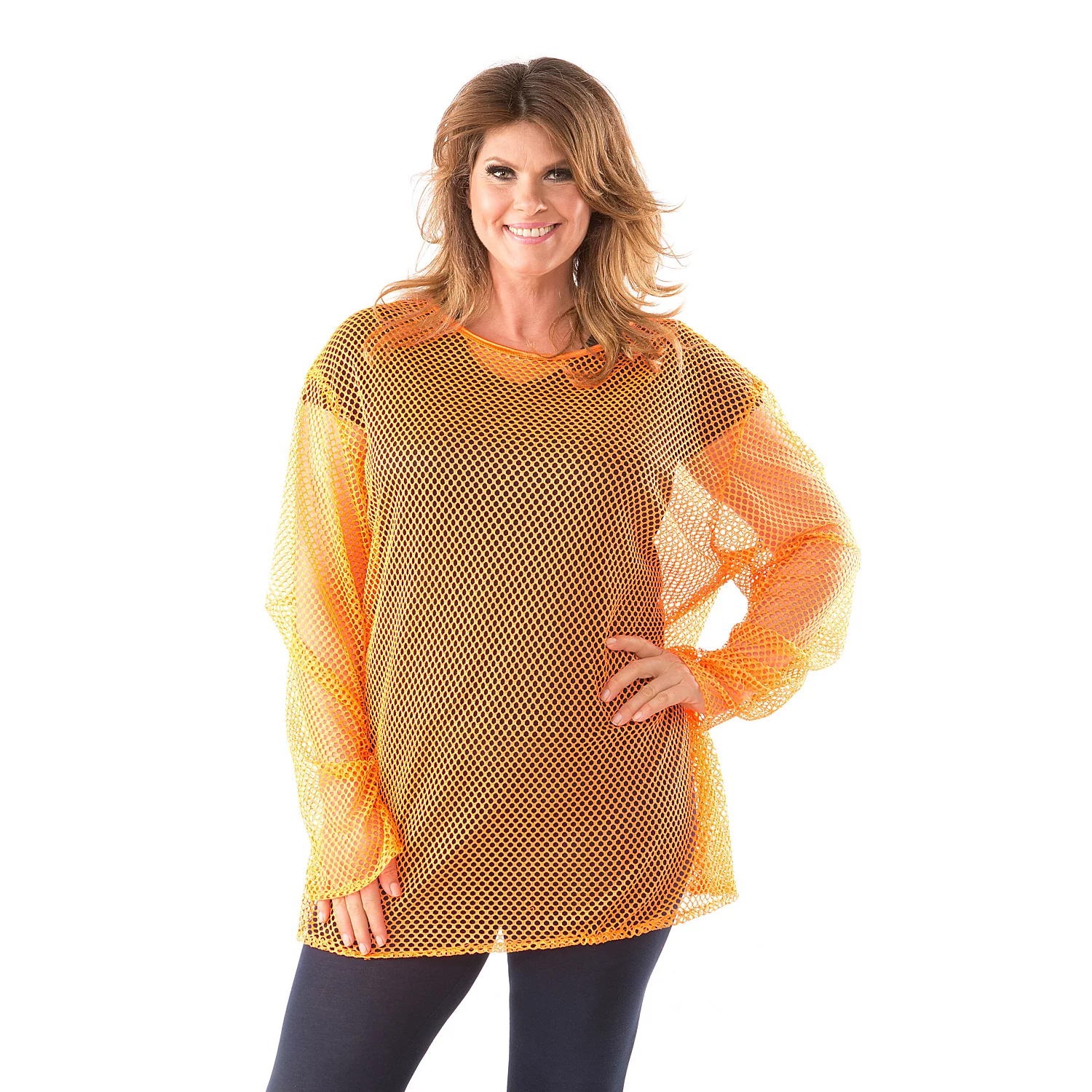 Netzshirt für Starke Frauen, neonorange