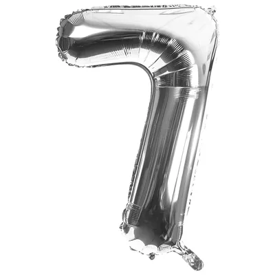 Folienballon 7, silber, 86 cm Image