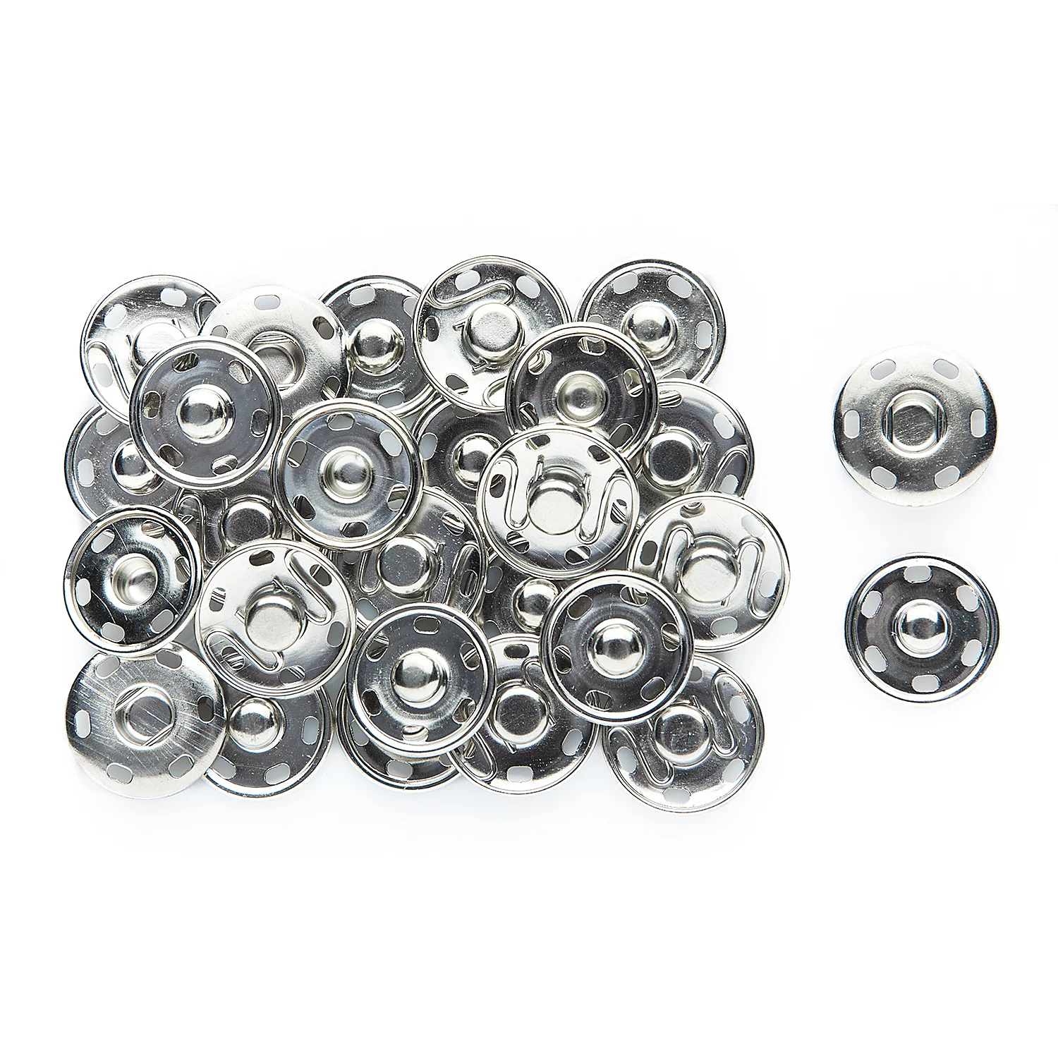 buttinette Boutons pression à coudre, dim. : 19 mm Ø, contenu : 15 pièces