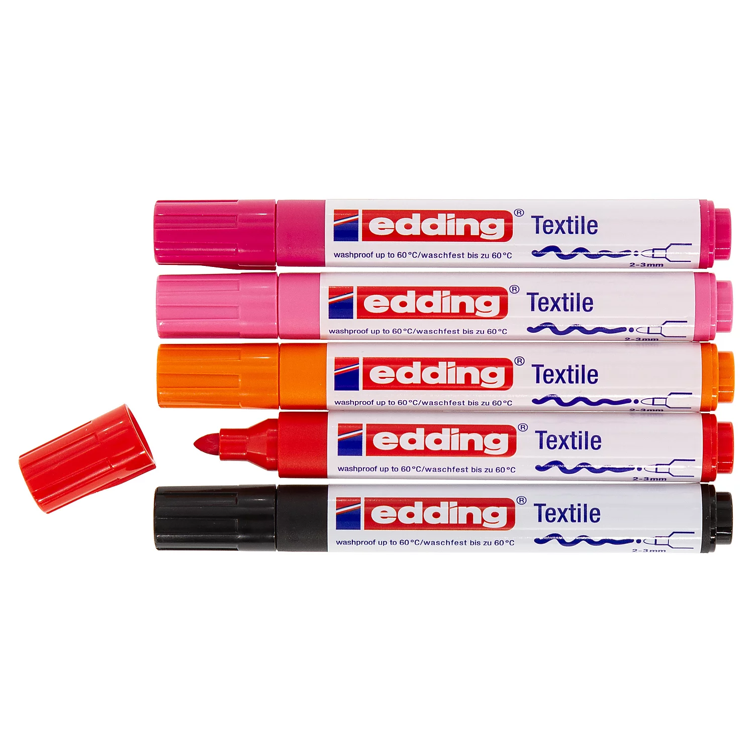 edding Textilmarker, Rottöne, 5 Stifte Image