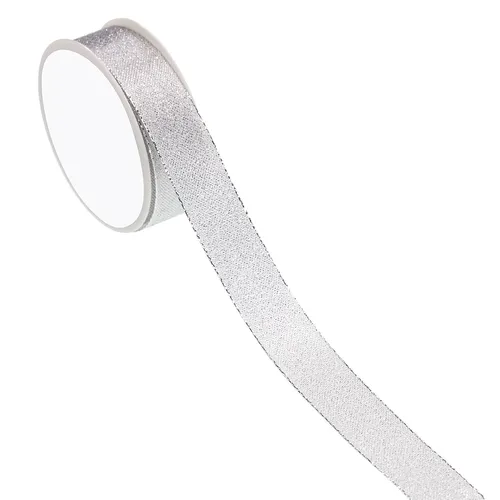 Stoffband, silber, 25 mm, 10 m