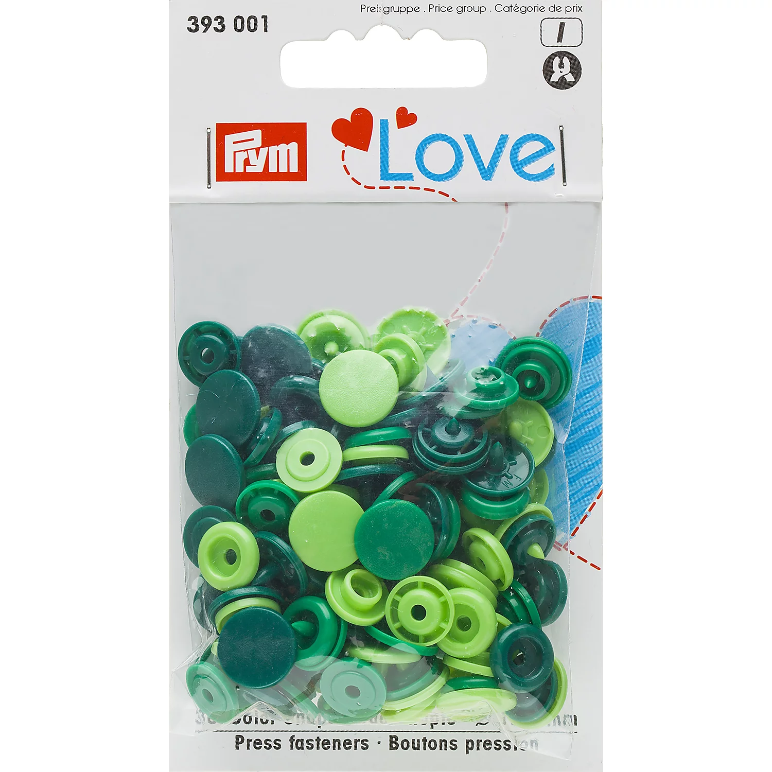 Prym Druckknöpfe Color Snaps, grün color, 12,4 mm Ø, 30 Stück