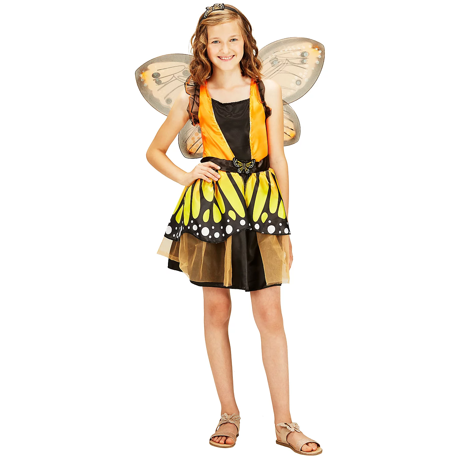 Schmetterling Kostüm für Kinder, orange/schwarz Image