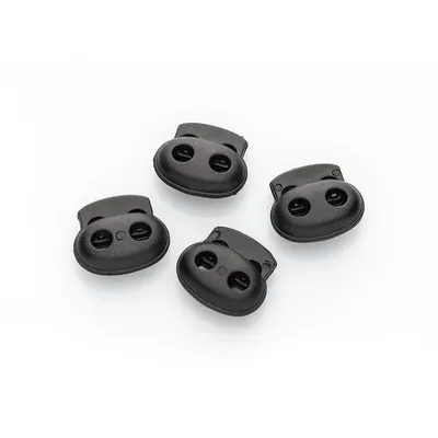 buttinette Kordelstopper, schwarz, für Kordeln bis 2 mm Ø, Inhalt: 4 Stück Image