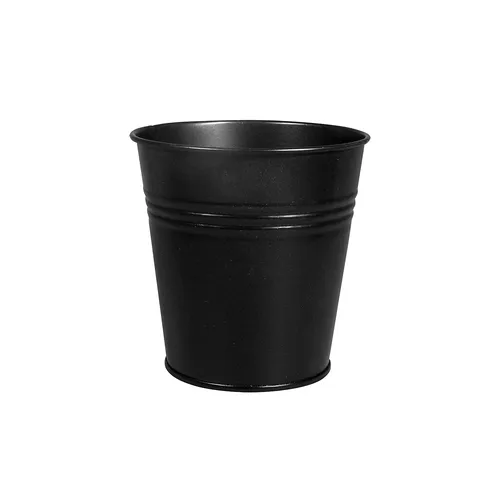 Metall-Topf, schwarz, 10,5 cm Ø
