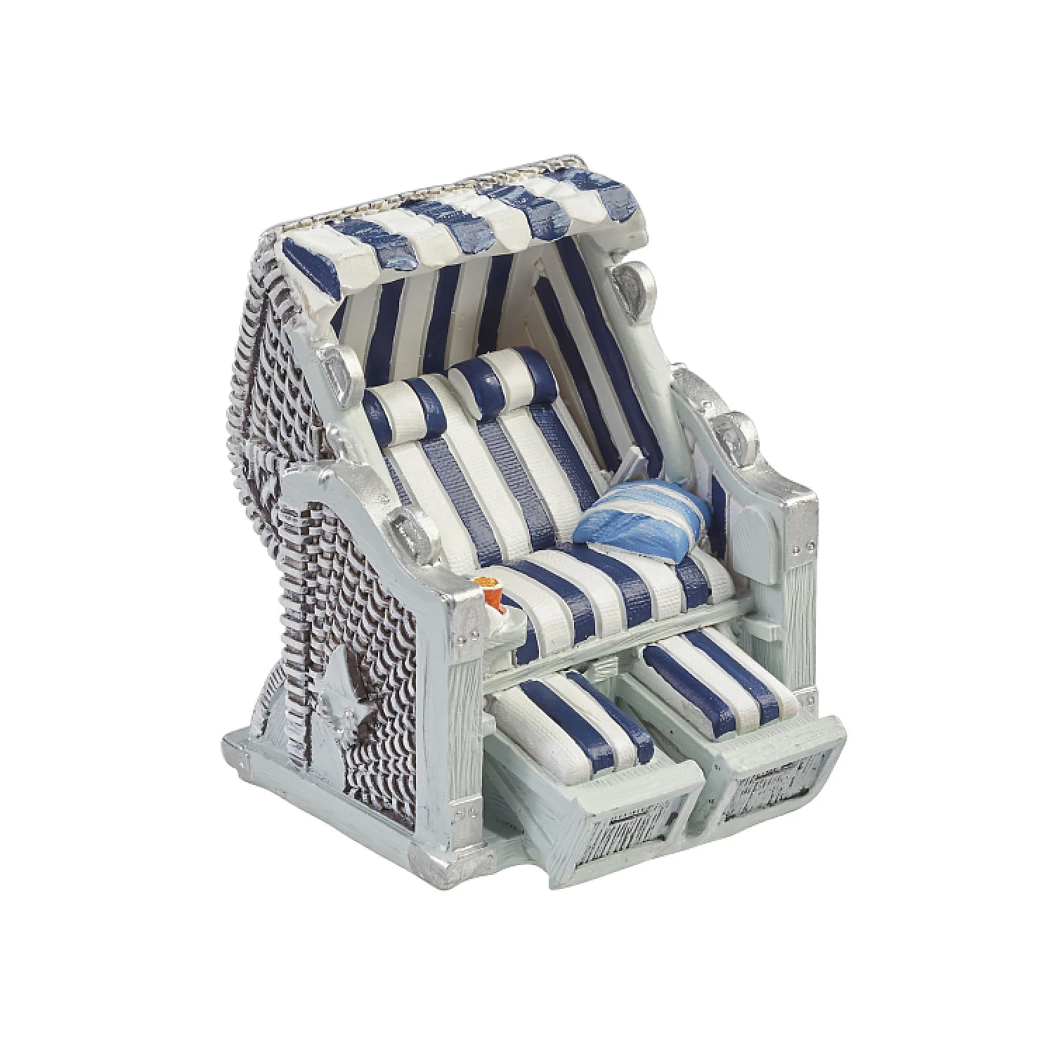 Mini-Strandkorb, 6,5 cm, blau-weiß Image