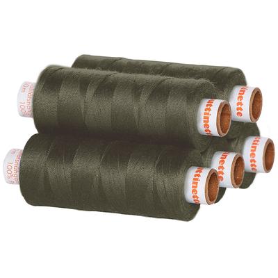 buttinette Universal-Nähgarn, Stärke: 100, 5er-Pack, khaki
