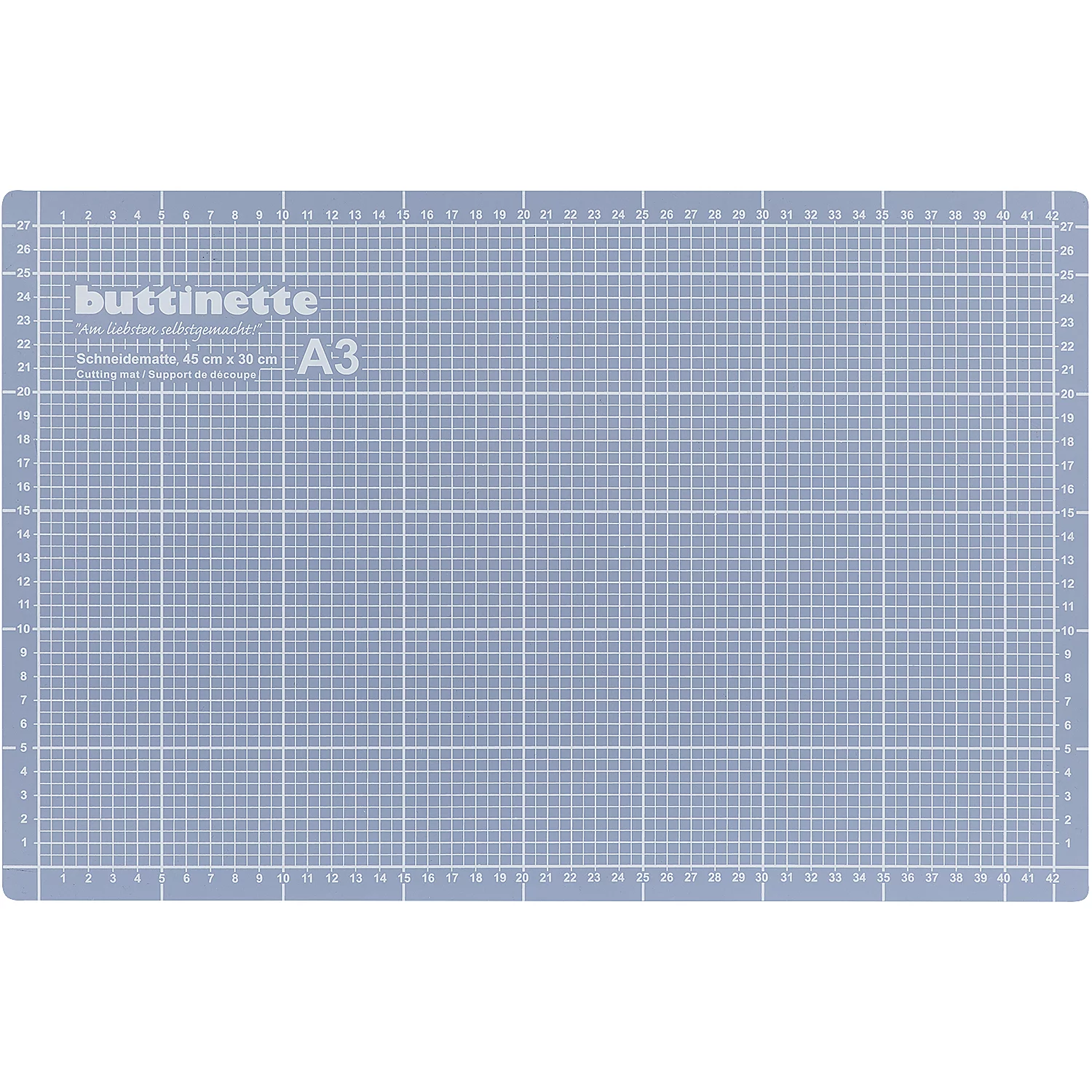 buttinette Profi-Schneidematte, 45 x 30 cm, blau/grau Image