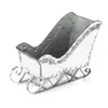 Metall-Schlitten, weiß-silber, 33 x 15 cm