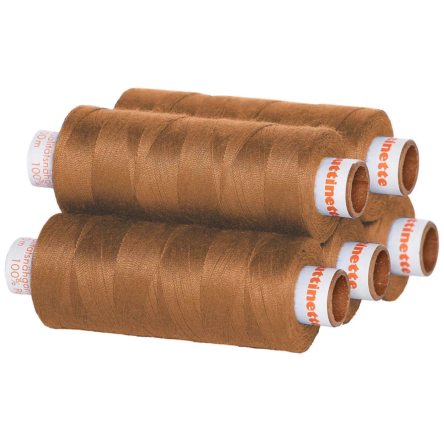 buttinette Universal-Nähgarn, Stärke: 100, 5er-Pack, hellbraun Image