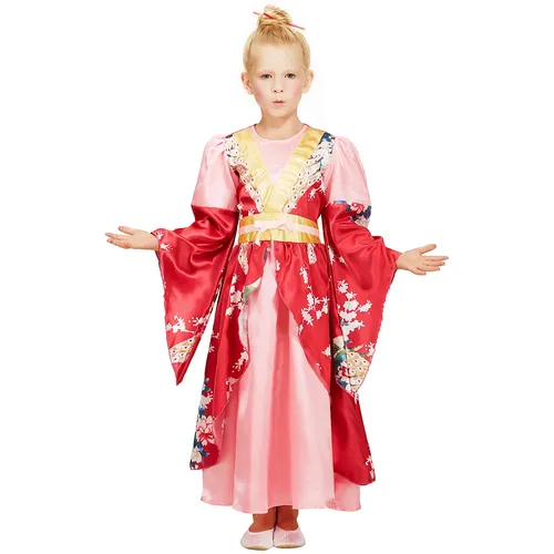 Geisha-Kostüm Miyuku für Kinder, rosa