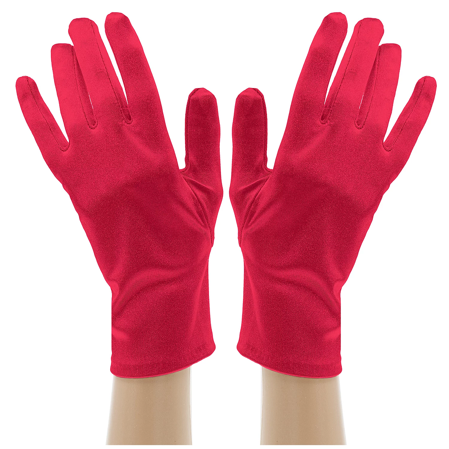 Satin-Handschuhe, rot, 23 cm Image