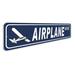 Lizton Sign Shop, Inc Airplane Street Aluminum Sign Aluminum in Blue/Gray/White | 4 H x 18 W x 0.04 D in | Wayfair JW0068-A418