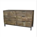 Foundry Select Iron 6 - Drawer Accent Chest Wood/Metal in Brown/Gray | 32.5 H x 55 W x 18.5 D in | Wayfair D316E9B1ACD74D81BD4FA6FFCFEA3070