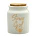 Everly Quinn 0.25 qt Kitchen Canister Ceramic in White/Yellow | 4 H x 3 W x 3 D in | Wayfair 7B8E446309BB490782A410560B482456