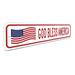 Lizton Sign Shop, Inc God Bless America US American Flag Aluminum Sign Aluminum in Blue/Gray/Red | 6 H x 24 W x 0.06 D in | Wayfair L7-A624