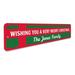 Lizton Sign Shop, Inc Christmas Present Aluminum Sign Aluminum in Gray/Green/Red | 4 H x 18 W x 0.04 D in | Wayfair 94-A418