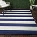 Blue/Navy 63 x 0.01 in Indoor/Outdoor Area Rug - Sand & Stable™ Mendocino Striped Navy Blue Indoor/Outdoor Area Rug, | 63 W x 0.01 D in | Wayfair