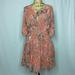 Free People Dresses | Free People Orange Gray Abstract Peasant Dress | Color: Gray/Orange | Size: M