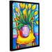 ArtWall Yellow Tulips In Van Goghs Chair Gallery Wrapped Floater-Framed Canvas in Green/Pink | 18 H x 14 W x 2 D in | Wayfair 0fra039a1418f