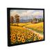 ArtWall Red River Sunflower Farm Gallery Wrapped Floater-Framed Canvas in Red/Yellow | 14 H x 18 W x 2 D in | Wayfair 4kim039a1418f