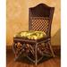 Rosalind Wheeler Stennett Dining Chair Upholstered/Wicker/Rattan/Fabric in Green/Black | 38.75 H x 24 W x 21.75 D in | Wayfair