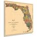 Williston Forge 1856 Florida State Wall Map - Unframed Graphic Art Print on Paper Paper | 16 H x 16 W x 0.1 D in | Wayfair